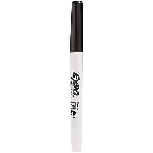 Expo Markers Low-Odor Dry Erase Marker with Ultra-Fine Tip (Black)