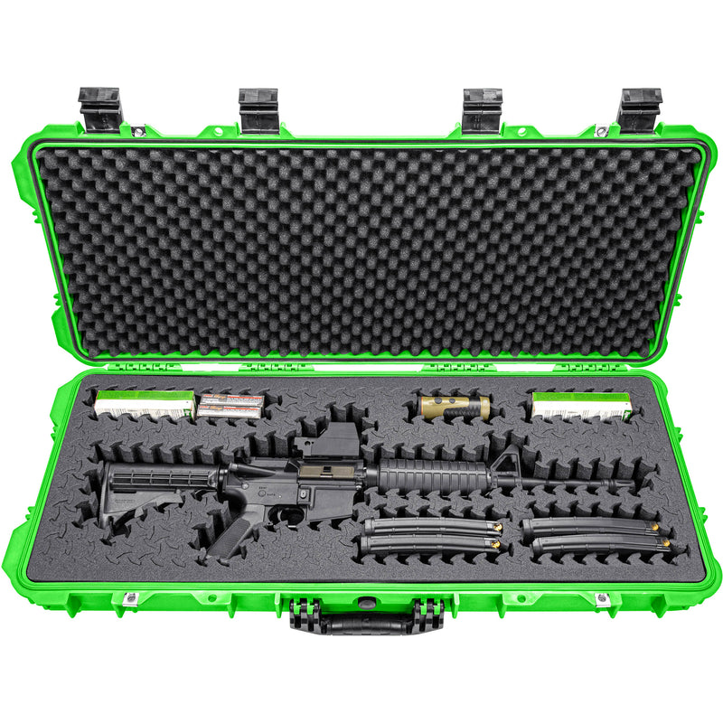 RAGAR Hard Rifle Case with RAGAR Reconfigurable & Reusable XP Crosslinked Foam (38", Neon Green)