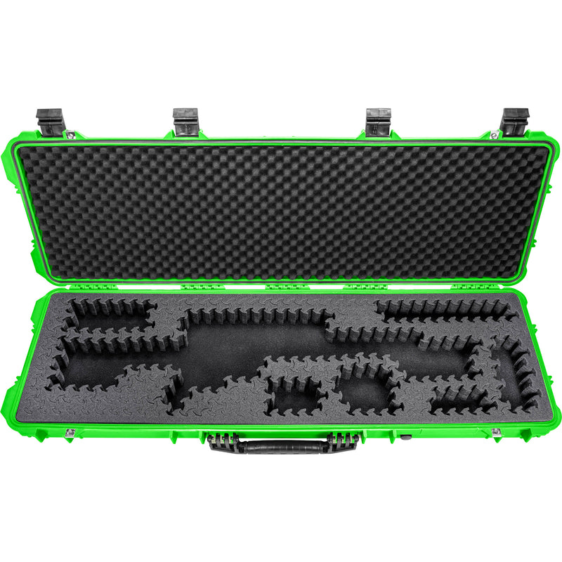 RAGAR Hard Rifle Case with RAGAR Reconfigurable & Reusable XP Crosslinked Foam (48", Neon Green)