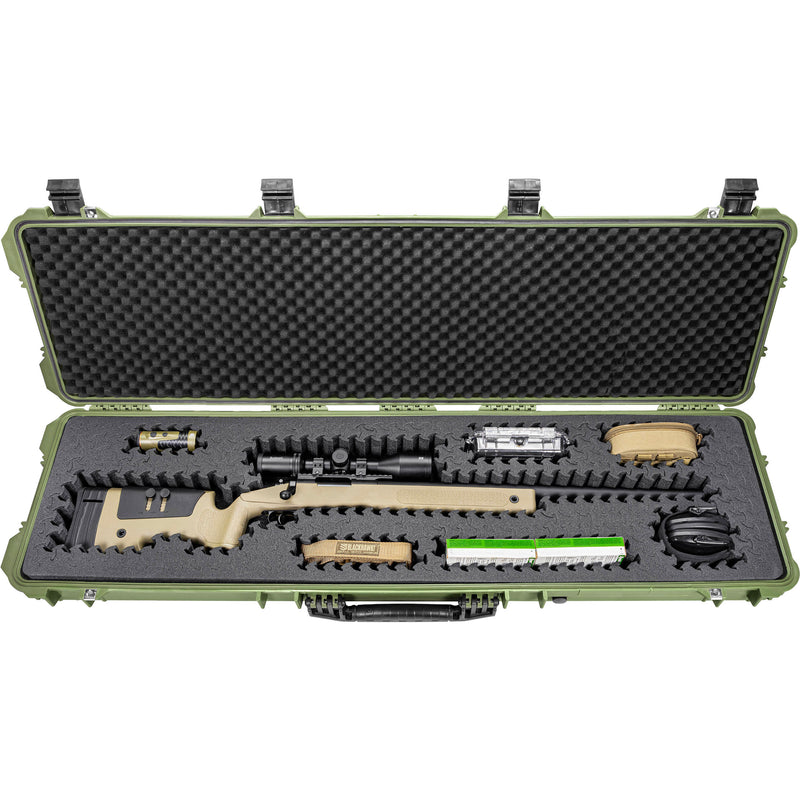 RAGAR Hard Rifle Case with RAGAR Reconfigurable & Reusable XP Crosslinked Foam (53", Green)