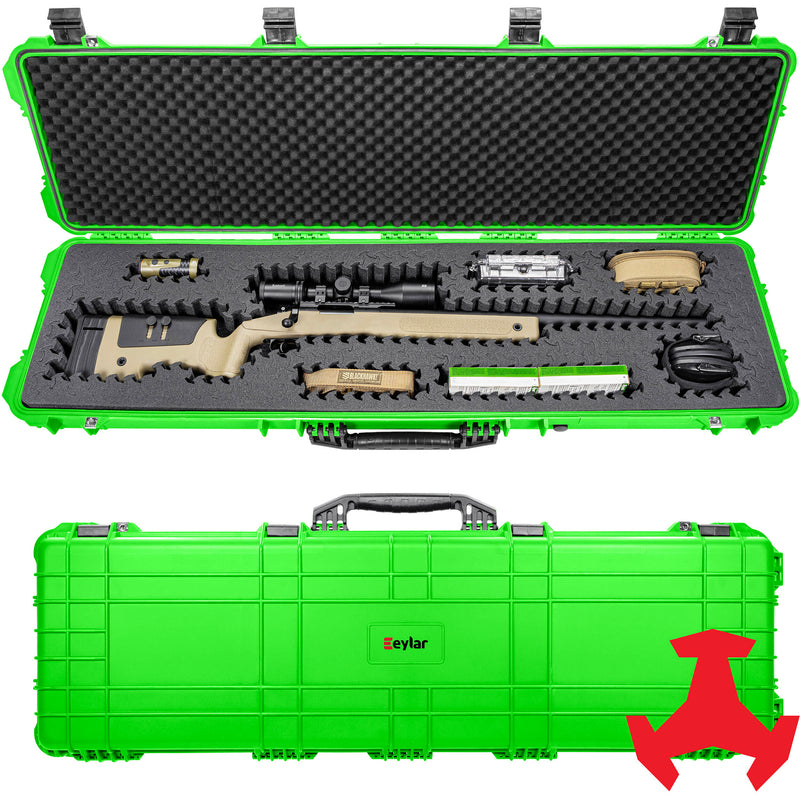 RAGAR Hard Rifle Case with RAGAR Reconfigurable & Reusable XP Crosslinked Foam (53", Neon Green)