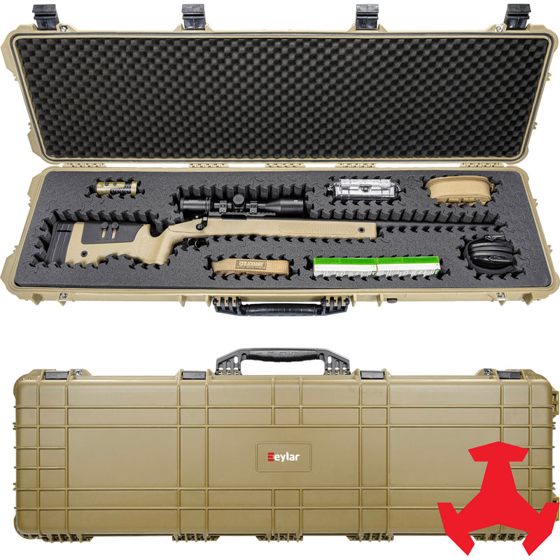 RAGAR Hard Rifle Case with RAGAR Reconfigurable & Reusable XP Crosslinked Foam (53", Tan)