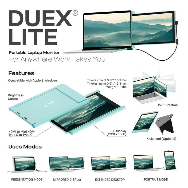 Mobile Pixels DUEX Lite 12.5" Dual Monitor Screen (Jadeite Green)