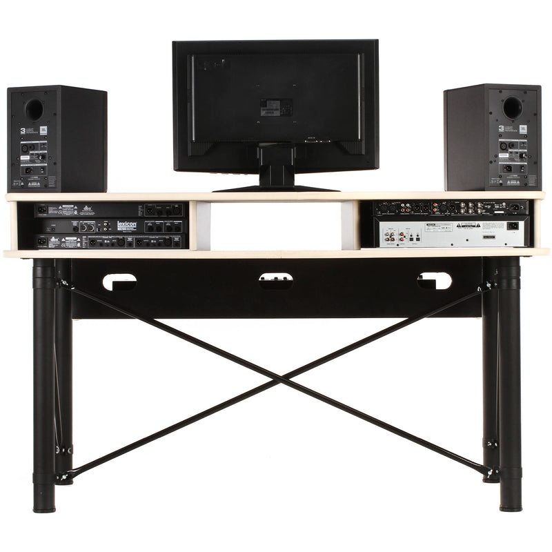 RAB Audio ProRak 61 Audio Desk with 12 RU (Black and Almond Trim)