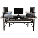 RAB Audio ProRak 88 Audio Desk with Two Rack Bays and Keyboard Tray (Black and Almond Trim)