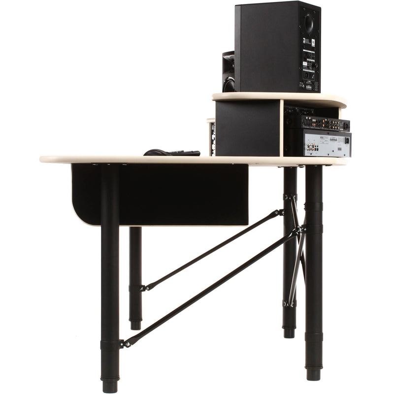 RAB Audio ProRak 88 Audio Desk with Two Rack Bays and Keyboard Tray (Black and Almond Trim)