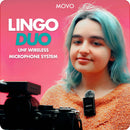 Movo Photo LINGO-DUO 2-Person Wireless UHF Omni Lavalier Microphone System (500 to 599 MHz)