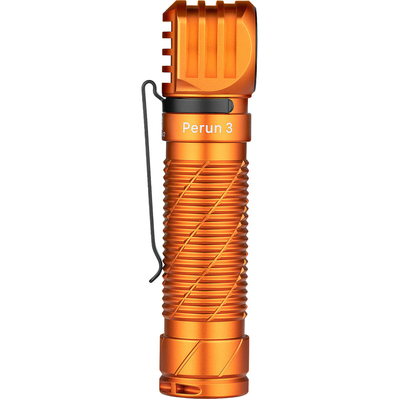 Olight Perun 3 Rechargeable Right-Angle LED Flashlight and Headband (Orange)