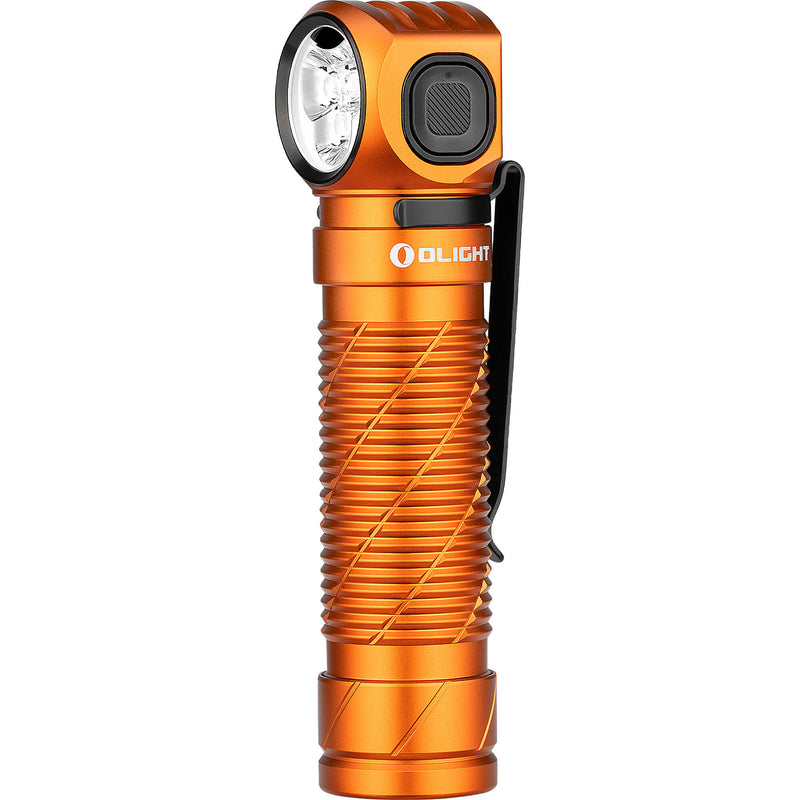 Olight Perun 3 Rechargeable Right-Angle LED Flashlight and Headband (Orange)