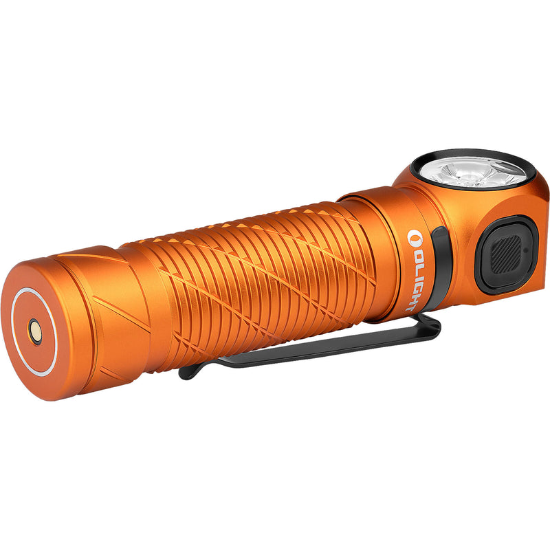 Olight Perun 3 Rechargeable Right-Angle LED Flashlight and Headband (Orange)