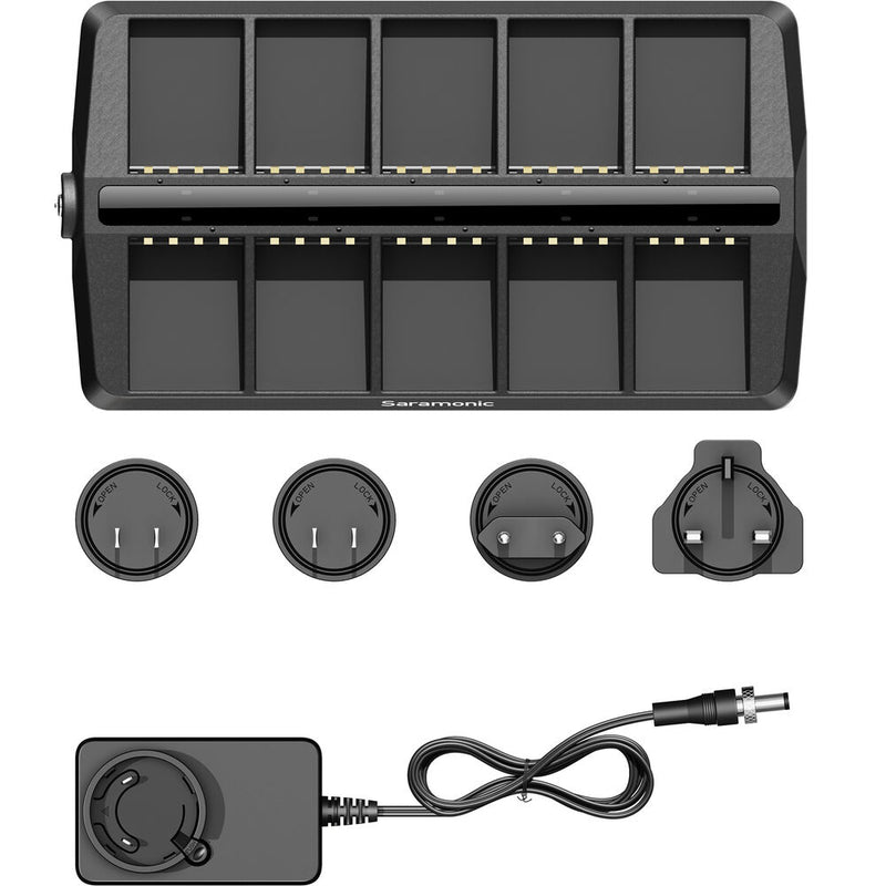 Saramonic WiTalk9-CB10 10-Bay Charger for WiTalk9 Intercom Headsets WiTalk9-BP Batteries