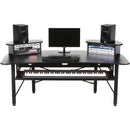 RAB Audio ProRak 88 Audio Desk with Two Rack Bays and Keyboard Tray (Black)