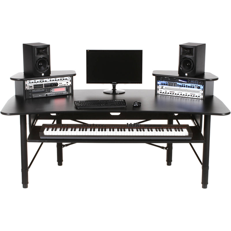 RAB Audio ProRak 88 Audio Desk with Two Rack Bays and Keyboard Tray (Black)