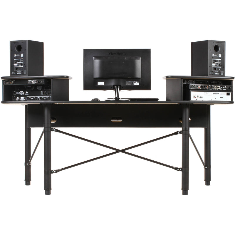 RAB Audio ProRak 88 Audio Desk with Two Rack Bays and Keyboard Tray (Black)