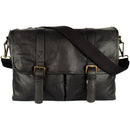 Bronkey Roma Waxed Canvas Messenger Bag (Black)