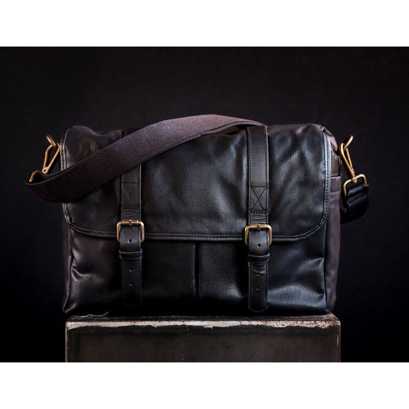 Bronkey Roma Waxed Canvas Messenger Bag (Black)