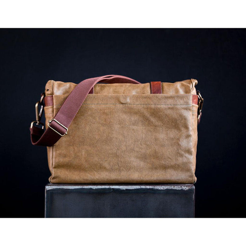 Bronkey Roma Waxed Canvas Messenger Bag (Olive Green)