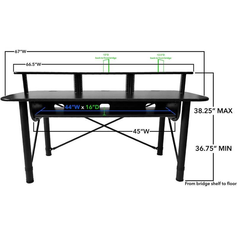 RAB Audio ProRak MK 61 Audio Desj with Rack Bays and Pullout Tray (Black)