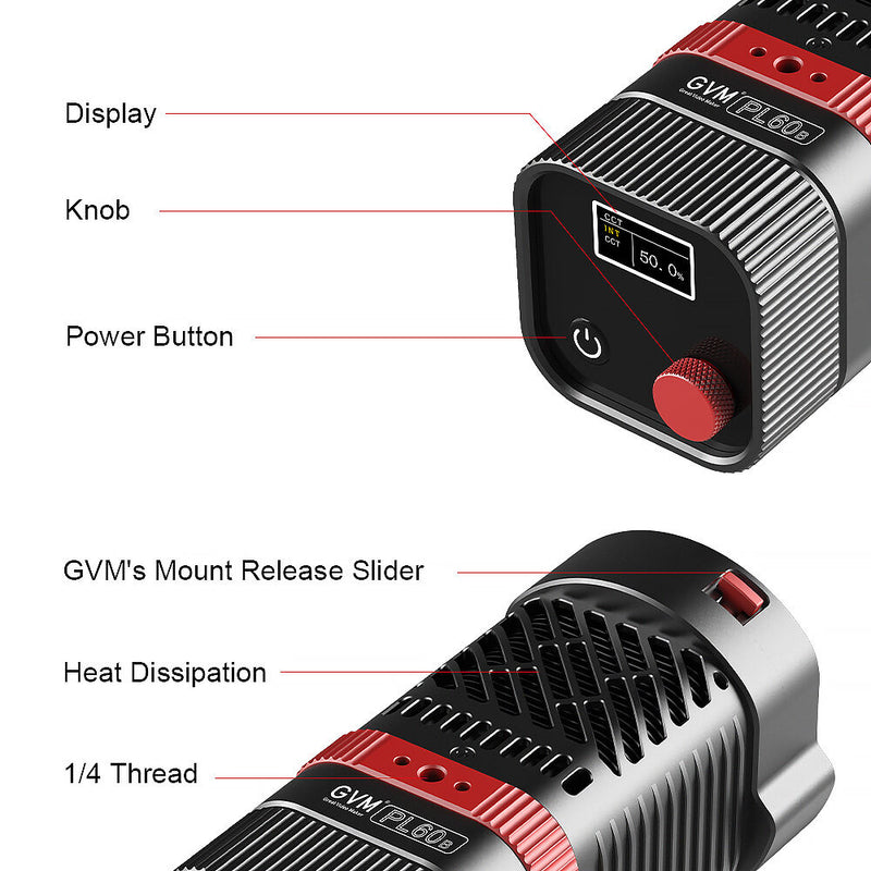 GVM PL60B Bi-Color Pocket LED Monolight (3-Light Kit)