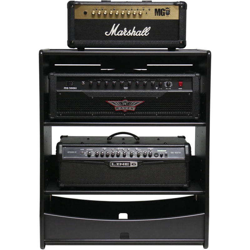 RAB Audio SRS1 Shelving Unit with 2 Decks for Amp Heads (Black)