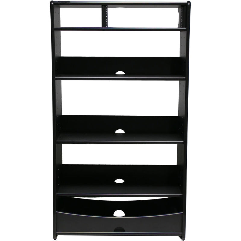 RAB Audio Guitar Studio Shelving Unit with 3 Shelves and 3 RU (Black)