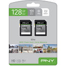 PNY 128GB Elite UHS-I SDXC Memory Card (2-Pack)