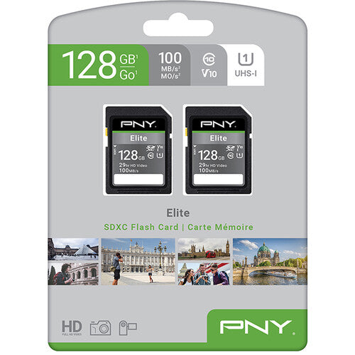 PNY 128GB Elite UHS-I SDXC Memory Card (2-Pack)