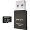 PNY 128GB Pro Elite microSDXC Memory Card with Performance Prime Card Reader (U3)