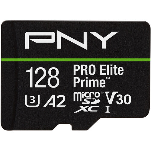 PNY 128GB Pro Elite microSDXC Memory Card with Performance Prime Card Reader (U3)