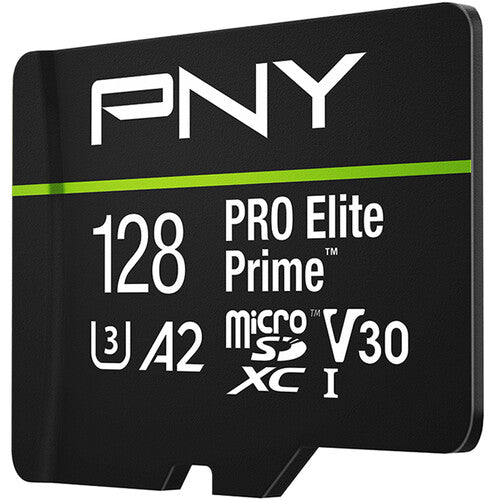 PNY 128GB Pro Elite microSDXC Memory Card with Performance Prime Card Reader (U3)