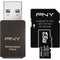 PNY 128GB Pro Elite microSDXC Memory Card with Performance Prime Card Reader (U3)