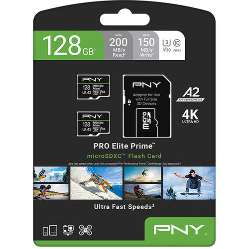 PNY 128GB Pro Elite microSDXC Memory Card (U3, 2-Pack)