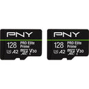 PNY 128GB Pro Elite microSDXC Memory Card (U3, 2-Pack)