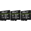 PNY 64GB Pro Elite microSDXC Memory Card (U3, 3-Pack)