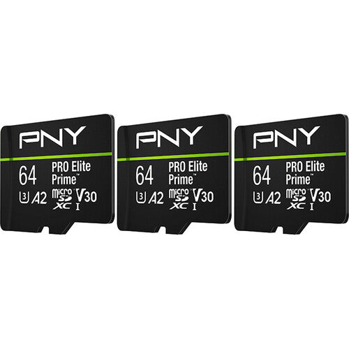 PNY 64GB Pro Elite microSDXC Memory Card (U3, 3-Pack)