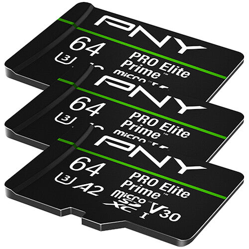 PNY 64GB Pro Elite microSDXC Memory Card (U3, 3-Pack)