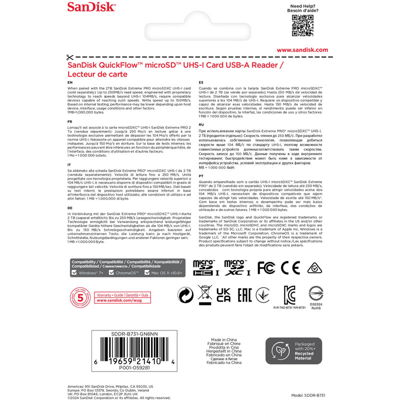 SanDisk QuickFlow UHS-I microSD Card Reader