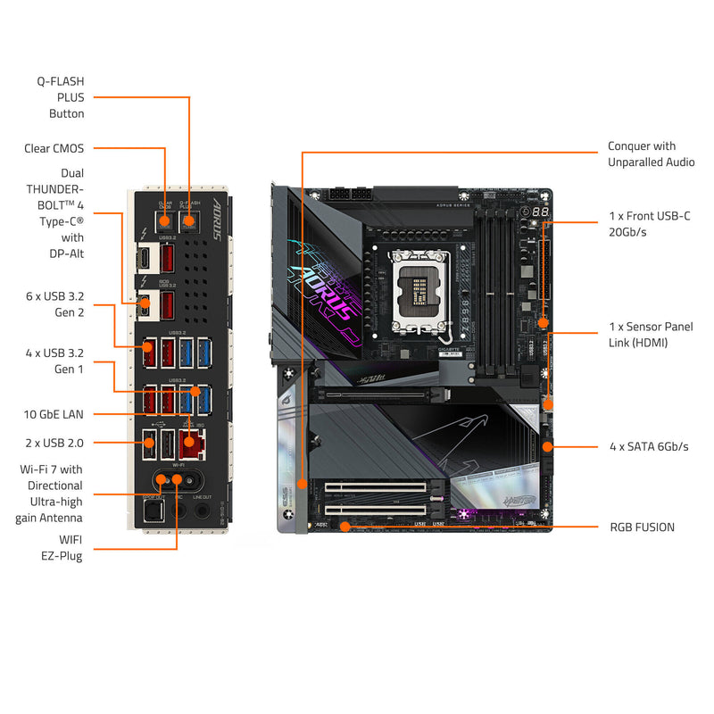 Gigabyte Z890 AORUS MASTER LGA 1851 ATX Motherboard (Matte Black)