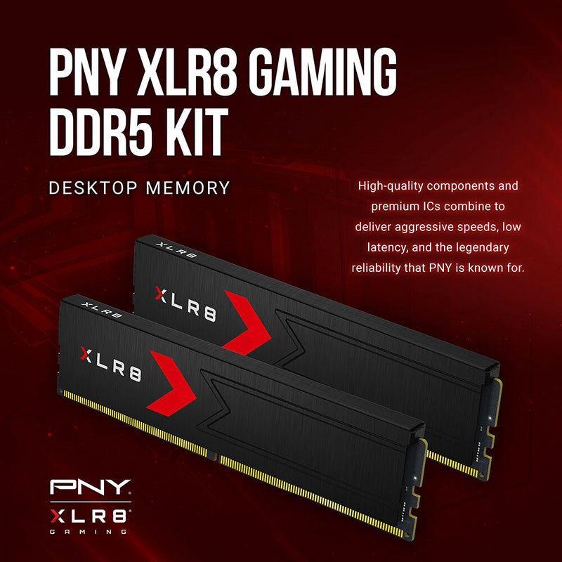 PNY 32GB XLR8 Gaming EPIC-X RGB DDR5 6000 MHz UDIMM Desktop Memory Kit (2 x 16GB)