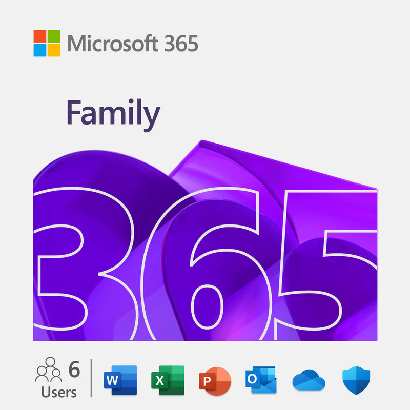 Microsoft 365 Family (6 PC or Mac Licenses / 12-Month Subscription / Product Key Code)