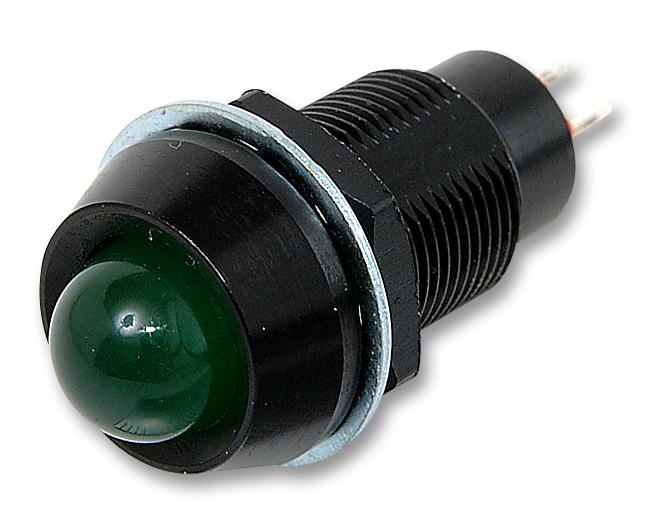 MARL 651-114-21 LED Panel Mount Indicator, Green, 12 VDC, 12.7 mm, 20 mA, 60 mcd, IP67