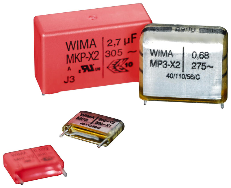 WIMA MKY22W31005D00KSSD Safety Capacitor, Metallized PP, Radial Box - 2 Pin, 0.1 &micro;F, &plusmn; 10%, Y2, Through Hole