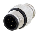 L-COM M128AM-MLD Sensor Connector, M12, Male, 8 Positions, Solder Pin, Straight Cable Mount