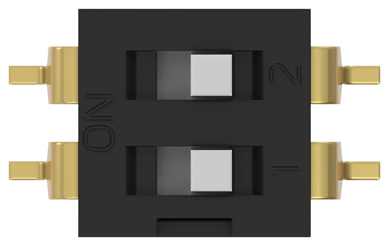 ALCOSWITCH - TE CONNECTIVITY ADEN02STR04 DIP SW, 2CKT, SPST, 0.025A, 24VDC, SMD