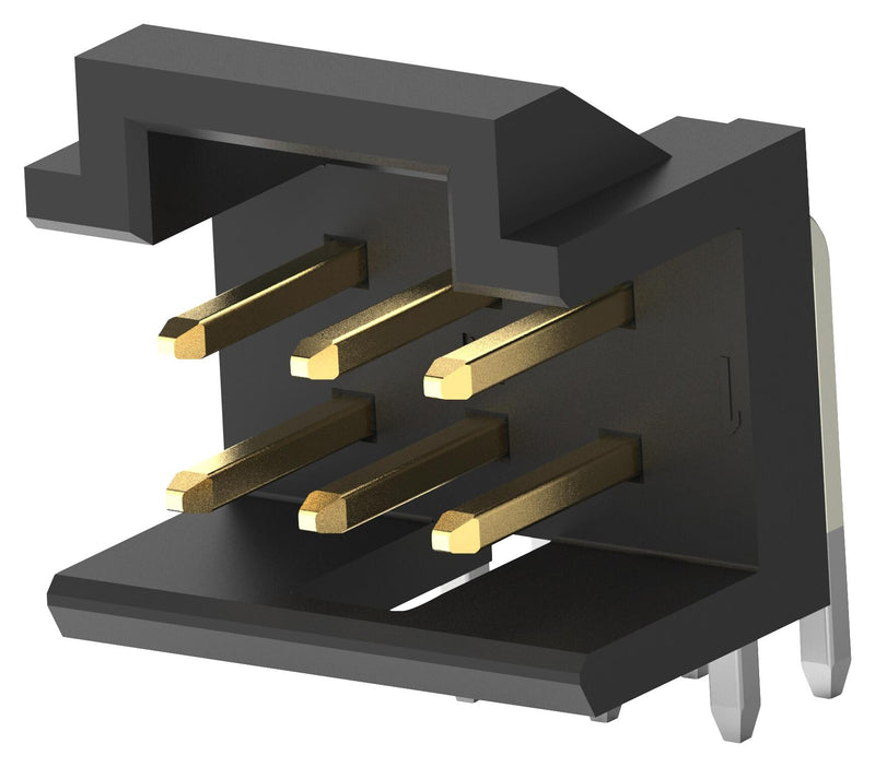 TE CONNECTIVITY 2MM-HSP-D04-HT-02-H-TB Pin Header, Board-to-Board, Wire-to-Board, 2 mm, 2 Rows, 8 Contacts, Through Hole Right Angle