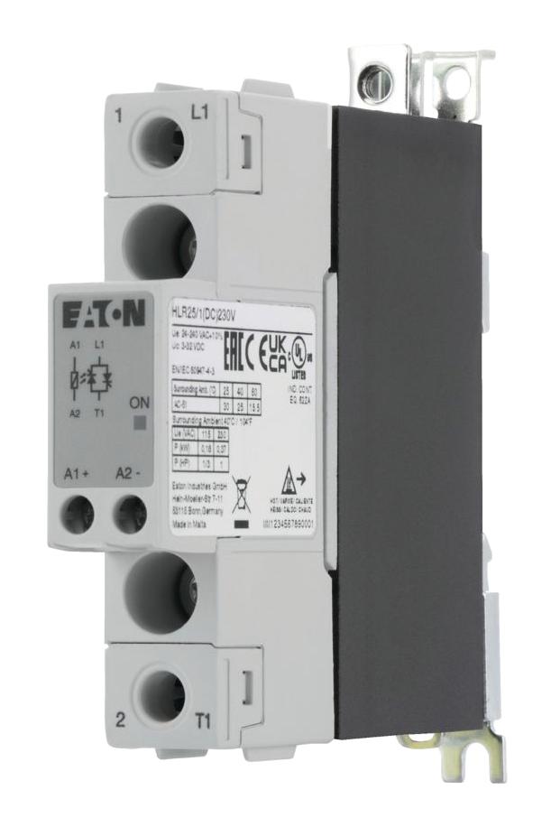 EATON MOELLER HLR25/1(DC)230V Solid State Relay, 1 Phase, 25 A, 230 V, DIN Rail, Screw, Zero Crossing