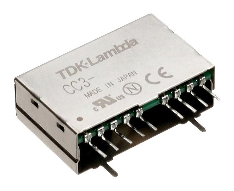 TDK-LAMBDA CC3-0512DF-E Isolated Through Hole DC/DC Converter, ITE, 2:1, 3 W, 2 Output, 12 V, 125 mA