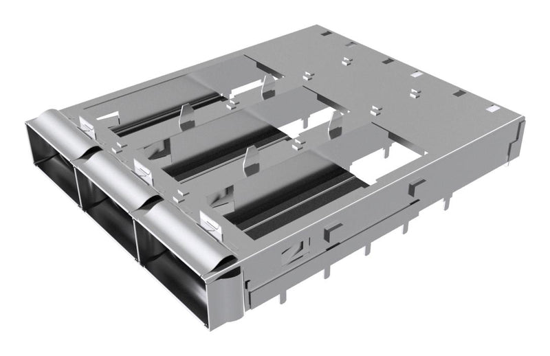 Amphenol Communications Solutions UE36C3620105001 UE36C3620105001 Cage QSFP-DD 1 x 3 (Ganged) Without Heat Sink Light Pipe Press-Fit