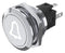 EAO 82-6151.1A54.B005 Vandal Resistant Switch, Bell, 82 Series, 22 mm, SPDT, Momentary, Round Flat Flush, Natural