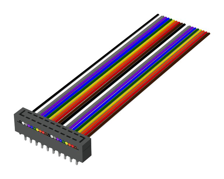 SAMTEC HCMD-17-D-10.00-02-S Ribbon Cable, IDC Plug to IDC Plug, 34 Ways, 10 ", 254 mm, 2.54 mm, HCMD